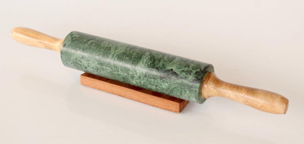 Green Marble Rolling Pin Wooden Handle